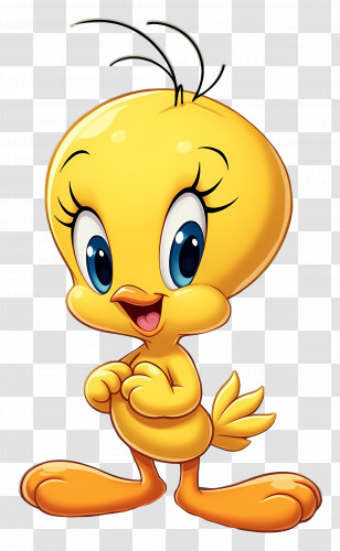 Tweety - Cute Animated Yellow Bird With Happy Expression Transparent PNG