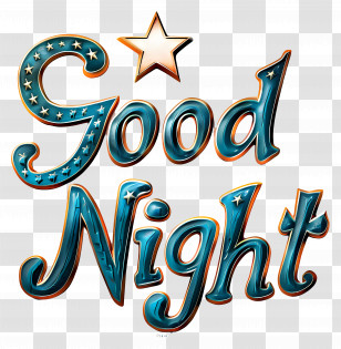 Good Night - Good Night Decorative Typography Design Transparent PNG