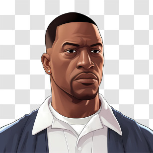 Grand Theft Auto Character - Illustrated Portrait Of An Animated Male Character Transparent PNG