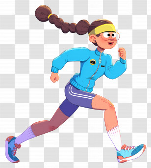 Running Race - Girl Running In Sportswear Transparent PNG