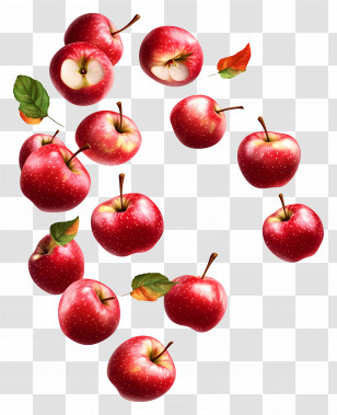Falling Apples - Cluster Of Fresh Red Apples Transparent PNG