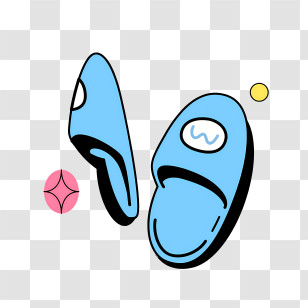 Icon - Casual Blue Slippers Cartoon Illustration Transparent PNG