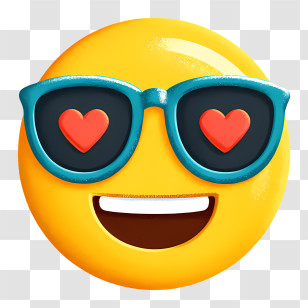 Love Emoji - Heart Eyes Emoji With Sunglasses Transparent PNG