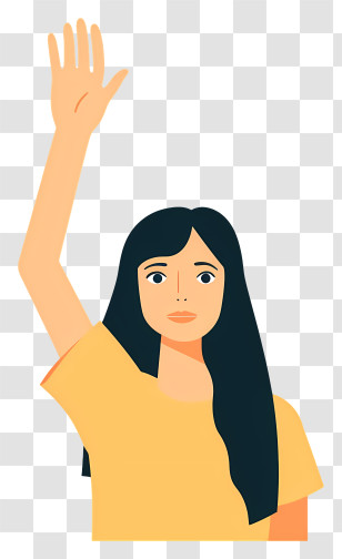 Woman Raising Hand - Woman Raising Her Hand Transparent PNG