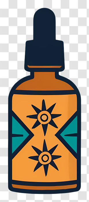 Cartoon - Illustrated Orange Dropper Bottle Transparent PNG