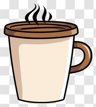 Hot Mug - Cartoon-Style Steaming Coffee Cup Transparent PNG