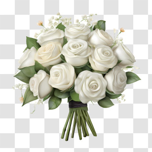 White Rose Flower - Elegant White Rose Bouquet For Decoration Transparent PNG