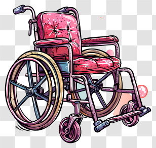 Wheelchair - Colorful Wheelchair In Cartoon Style Transparent PNG
