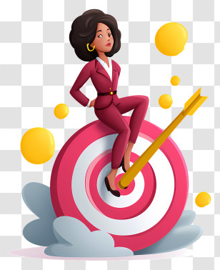 Businesswoman Achieving Goal - Businesswoman Sitting On Target Transparent PNG