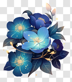 Flower Background - Beautiful Blue Floral Arrangement Transparent PNG