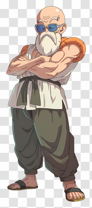 Master Roshi - Wise Elderly Man In Anime Style Transparent PNG
