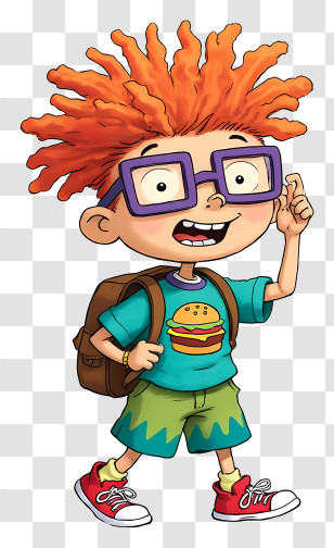Chuckie Finster - Boy With Red Hair And Glasses Transparent PNG