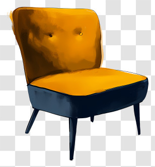 Modern Chair - Mid-Century Yellow Modern Chair Illustration Transparent PNG