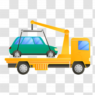Tow Truck - Tow Truck Carrying A Car Illustration Transparent PNG
