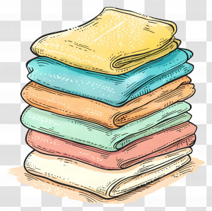 Stacked Colorful Towels - Stacked Colorful Towels Illustration Transparent PNG