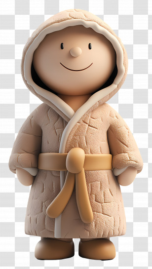 Bathrobe - Smiling Character In Bathrobe Transparent PNG