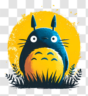 My Neighbor Totoro - Totoro With Yellow Background Transparent PNG