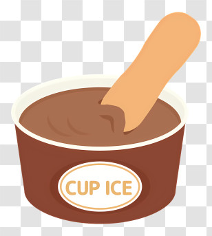 Food - Chocolate Ice Cream Cup With Spoon Transparent PNG