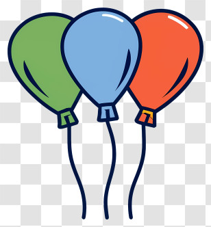 Cartoon - Colorful Party Balloons Illustration Transparent PNG