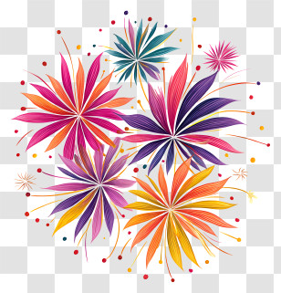 Abstract Fireworks - Colorful Fireworks Display Transparent PNG