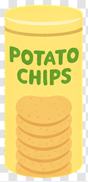 Potato Chips - Yellow Potato Chip Can Illustration Transparent PNG