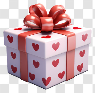 Gift Box - Beautiful Heart Print Gift Box Transparent PNG