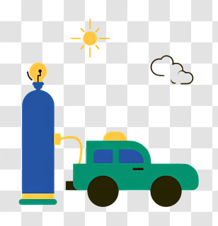 Car Parked At Gas Station - Electric Car Charging At Station Transparent PNG