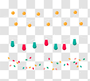 Decorative Lights - Yellow And Red Christmas Lights Decorations Transparent PNG