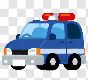 Cartoon Car - Cartoon Blue Police Car Illustration Transparent PNG