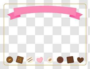 Food Frame - Pink Ribbon Frame With Cookies Transparent PNG