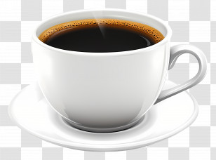 Hot Coffee - Black Coffee Cup In White Porcelain Transparent PNG
