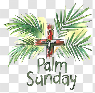 Palm Sunday - Palm Leaves And Cross For Palm Sunday Transparent PNG