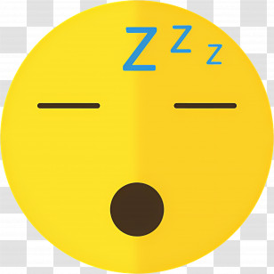 Sleep Zzz - Sleepy Yellow Emoji Face With ZZZ Transparent PNG