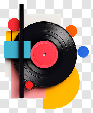 Vinyl Record - Colorful Abstract Vinyl Record Art Transparent PNG