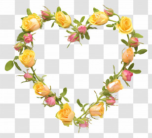 Heart Shaped Wreath - Heart-shaped Flower Arrangement With Roses Transparent PNG