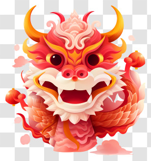 Chinese New Year - Colorful Cartoon Dragon Transparent PNG