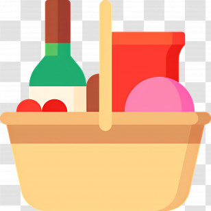 Food Gift Baskets - Picnic Basket With Wine And Food Transparent PNG