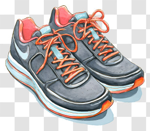 Carbon Plated Running Shoes - Stylish Running Shoes With Orange Laces Transparent PNG