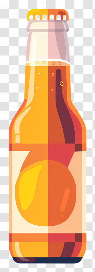 Beer Bottle - Orange Beer Bottle Illustration Transparent PNG