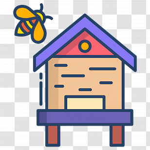 Honey Bee - Beehive With Bee Transparent PNG