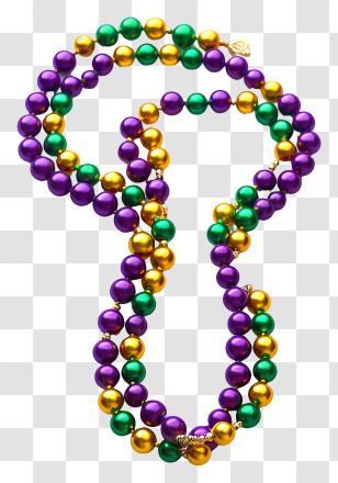 Shrove Tuesday - Mardi Gras Beaded Necklace Illustration Transparent PNG