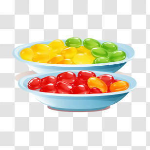 Jelly Beans - Colorful Jelly Beans In Decorative Bowls Transparent PNG