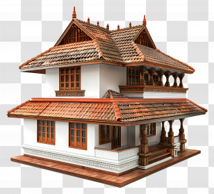 3d House - Illustration Of A Traditional Indian Architectural Style House Transparent PNG