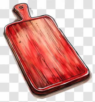 Wooden Cutting Board - Red Wooden Cutting Board For Kitchen Use Transparent PNG