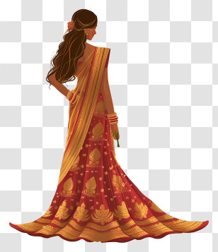 Karwa Chauth - Woman In Traditional Dress Illustration Transparent PNG
