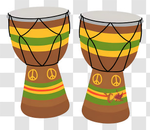 Bata Drum - Colorful Djembe Drums Transparent PNG