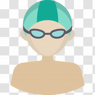 Swimmer - Swimmer With Goggles And Cap Transparent PNG