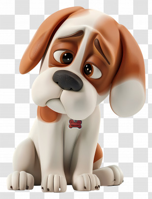 3d Dog - Adorable Cartoon Dog Illustration Transparent PNG