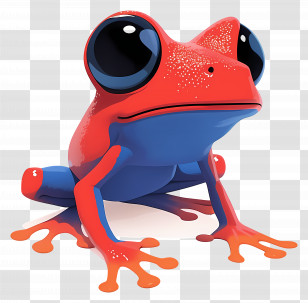 Poison Dart Frog - Red And Blue Cartoon Frog Transparent PNG
