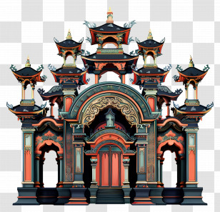 Temple - Ornate Asian Temple Transparent PNG